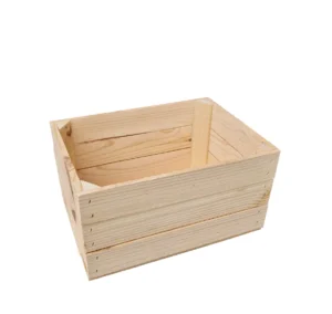 Holzkiste 35×25×19 cm – natur oder geflammt, Massivholz Kiefer