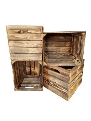 Holzkiste für KALLAX Regal 33×33×38 cm – natur oder geflammt