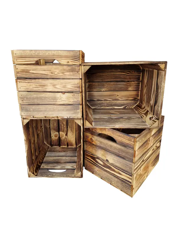 Holzkiste für KALLAX Regal 33×33×38 cm – natur oder geflammt