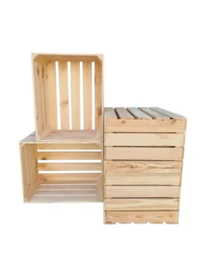 Holzkiste 50×40×30 cm – natur oder geflammt, Massivholz Kiefer