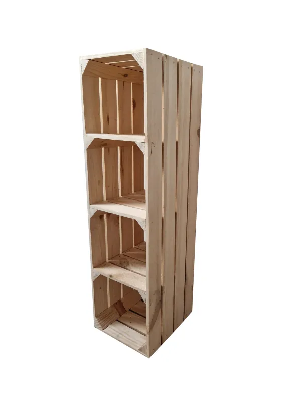 Bücherregal aus Holzkisten 95×30×27 cm – natur oder geflammt