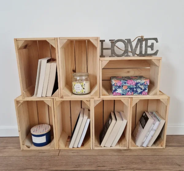 Kleine Holzkisten 30×20×15 cm – geflammt, Massivholz Kiefer