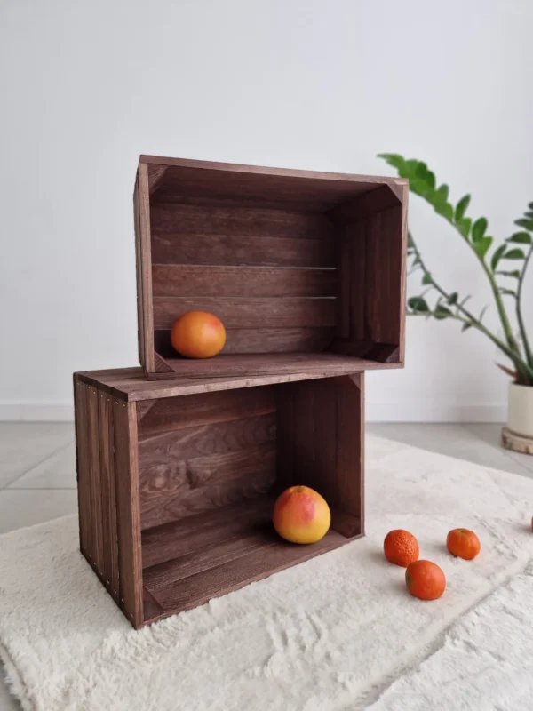 Holzkiste 39×29×24 cm – braun oder weiß, fertig montiert
