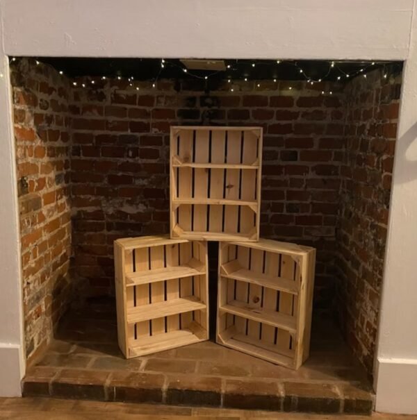 Holzkiste mit 2 Böden 50×40×15 cm – natur oder geflammt, rustikal