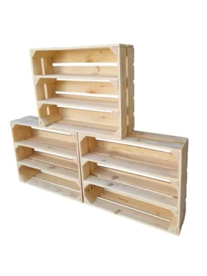 Holzkiste mit Böden – Regal aus Massivholz, natur oder geflammt