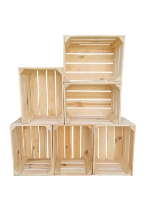 Holzkisten 39×29×23 cm für Zuhause und Deko – natur oder geflammt