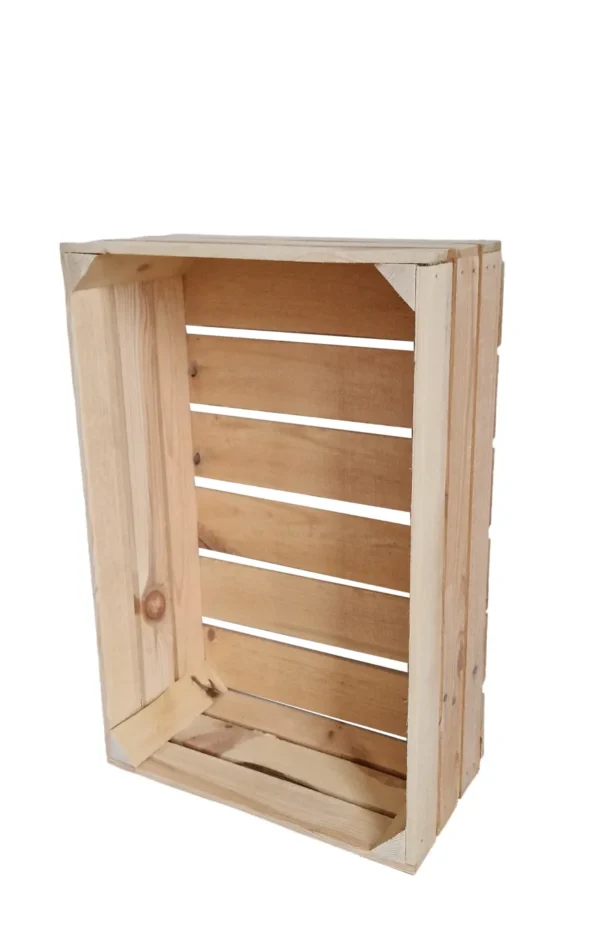 Holzkiste 60×40×20 cm – natur oder geflammt, fertig montiert