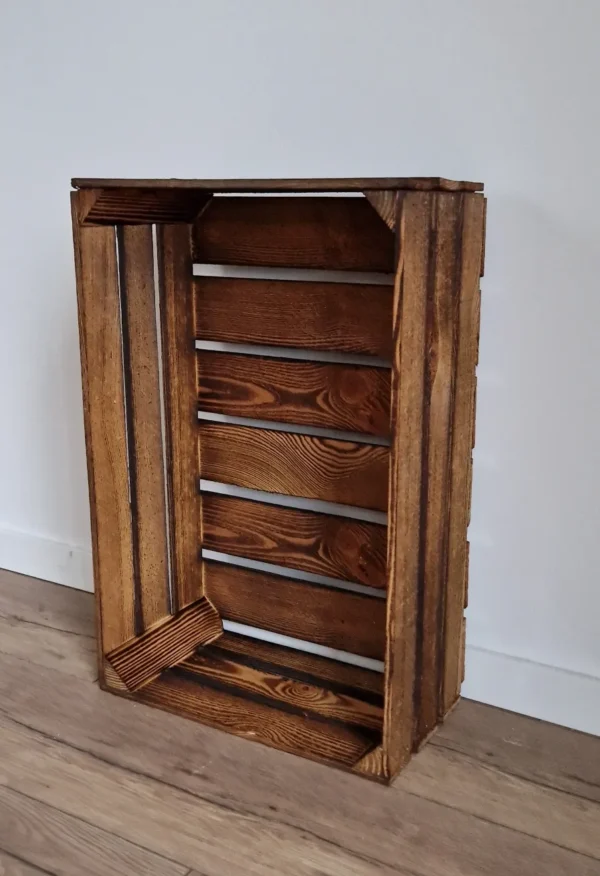Wooden box 60x40x20 cm – burnt – view 6