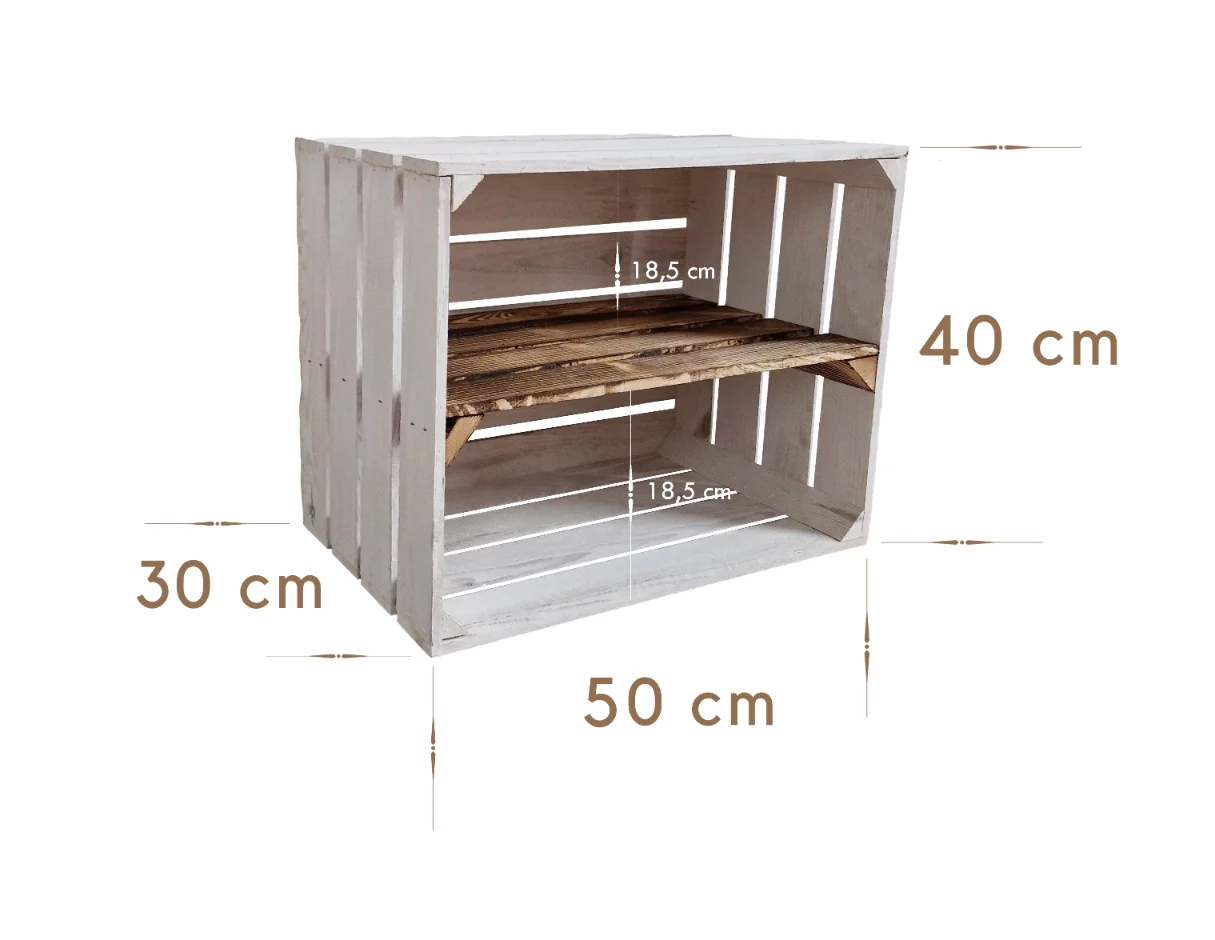 Holzkiste weiß geflammt – Produktansicht