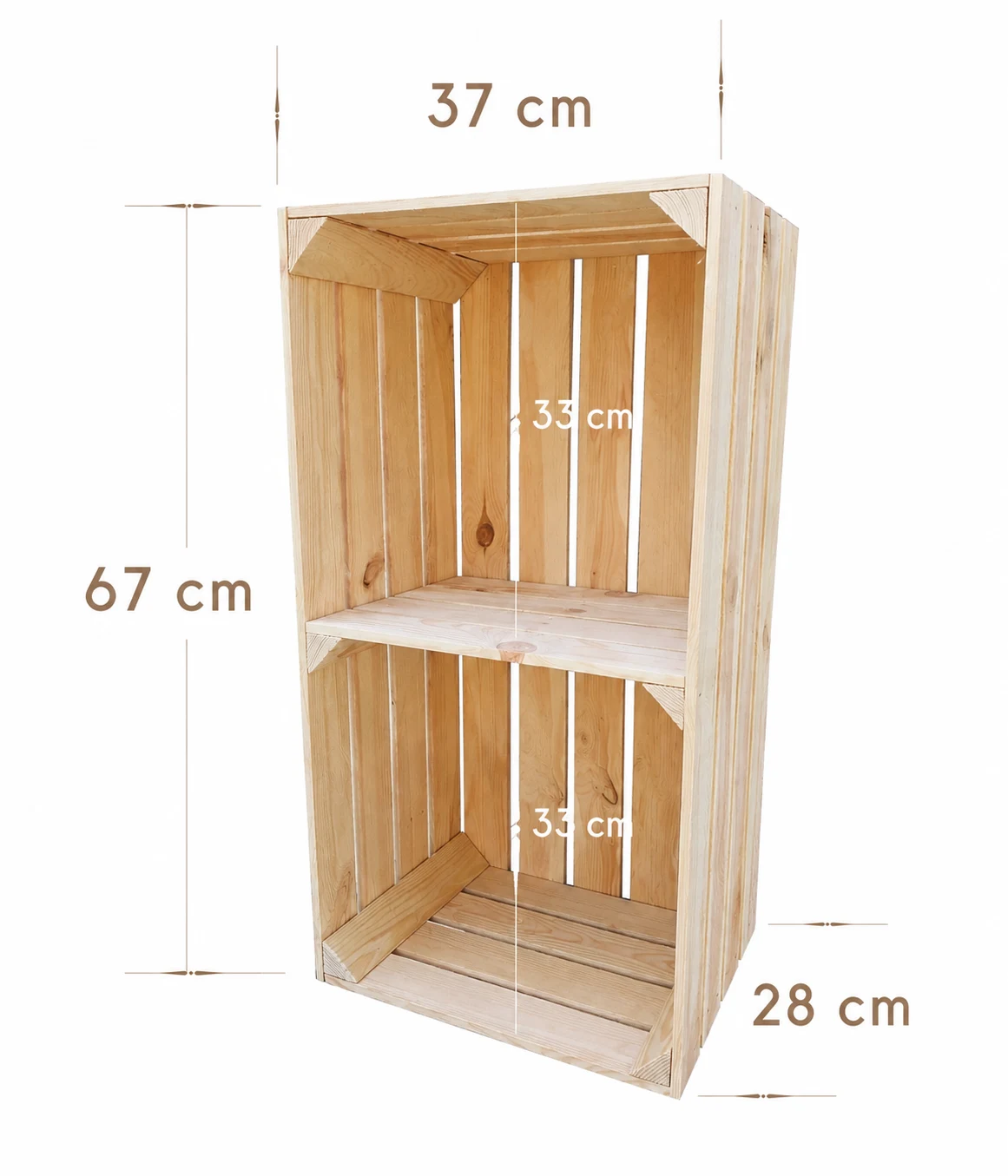 Dimensions shelf crate with 1 shelf